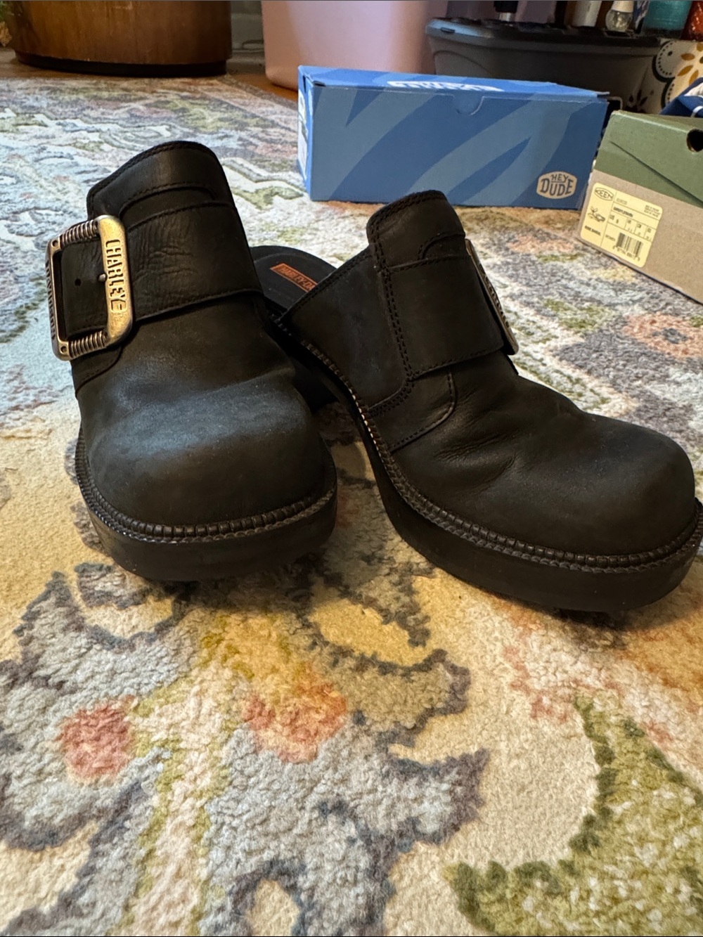Harley Davidson heeled mules